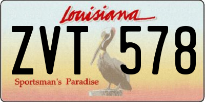 LA license plate ZVT578