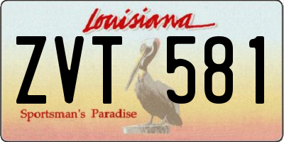 LA license plate ZVT581