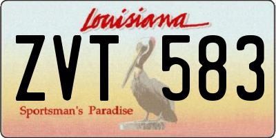 LA license plate ZVT583
