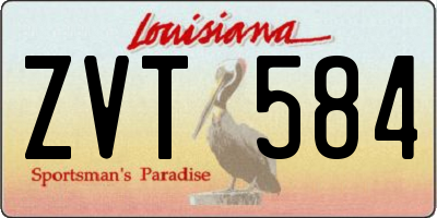 LA license plate ZVT584