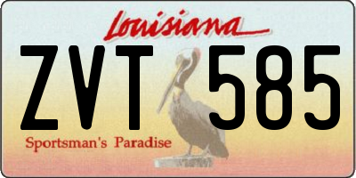 LA license plate ZVT585
