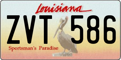 LA license plate ZVT586