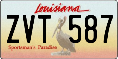 LA license plate ZVT587