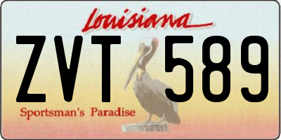 LA license plate ZVT589