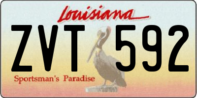 LA license plate ZVT592