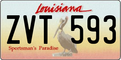 LA license plate ZVT593