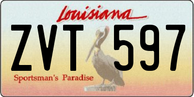 LA license plate ZVT597