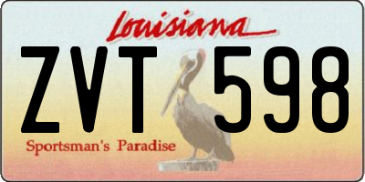 LA license plate ZVT598