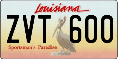 LA license plate ZVT600