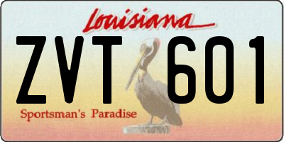 LA license plate ZVT601