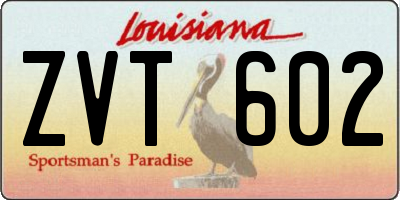 LA license plate ZVT602