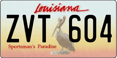 LA license plate ZVT604