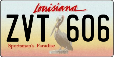 LA license plate ZVT606