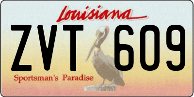 LA license plate ZVT609