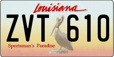 LA license plate ZVT610