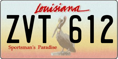 LA license plate ZVT612