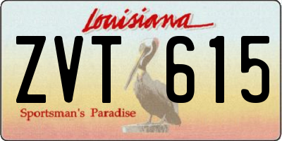 LA license plate ZVT615