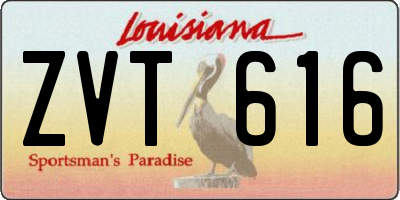 LA license plate ZVT616