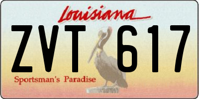LA license plate ZVT617