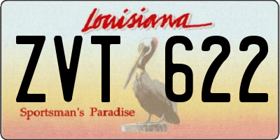 LA license plate ZVT622