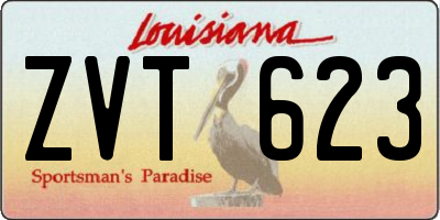 LA license plate ZVT623