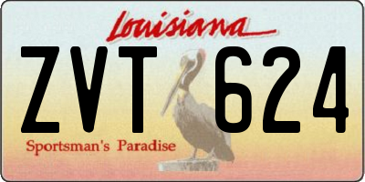 LA license plate ZVT624