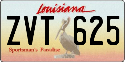LA license plate ZVT625