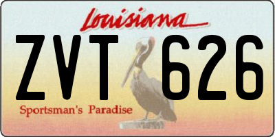 LA license plate ZVT626