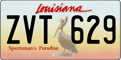 LA license plate ZVT629