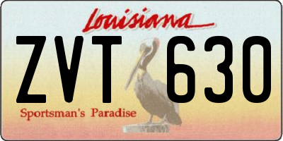 LA license plate ZVT630