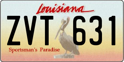 LA license plate ZVT631