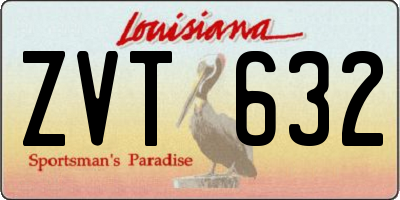 LA license plate ZVT632