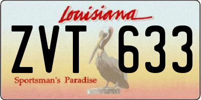 LA license plate ZVT633