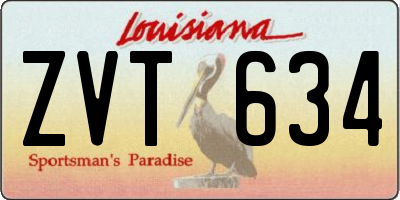 LA license plate ZVT634
