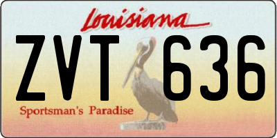 LA license plate ZVT636