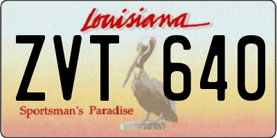 LA license plate ZVT640