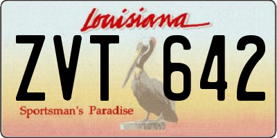 LA license plate ZVT642