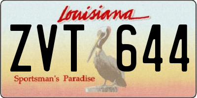 LA license plate ZVT644