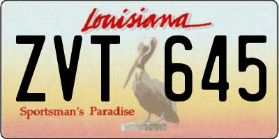 LA license plate ZVT645