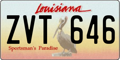 LA license plate ZVT646