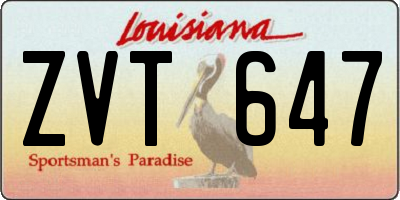 LA license plate ZVT647