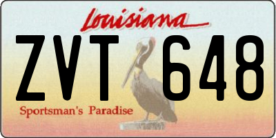 LA license plate ZVT648