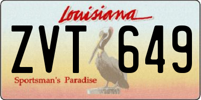 LA license plate ZVT649