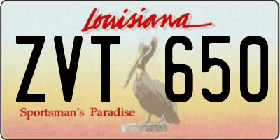 LA license plate ZVT650