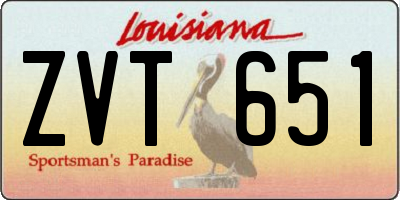 LA license plate ZVT651