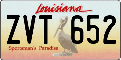 LA license plate ZVT652
