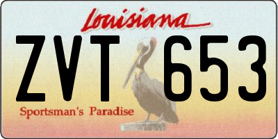 LA license plate ZVT653