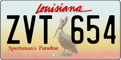 LA license plate ZVT654