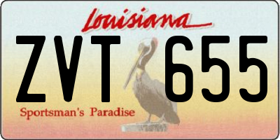 LA license plate ZVT655
