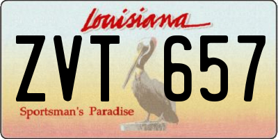 LA license plate ZVT657